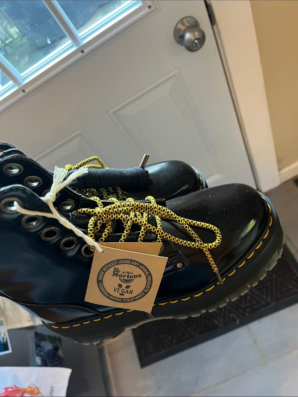 Dr Martens Jadon Max Platform Combat Boots Vegan Black 9 NEW